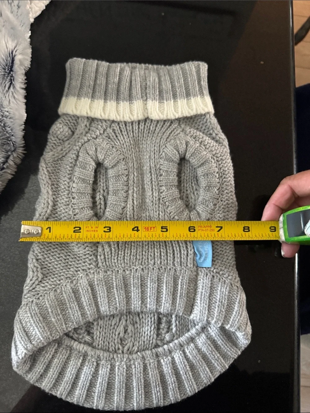 Gray Cable-Knit Pet Sweater